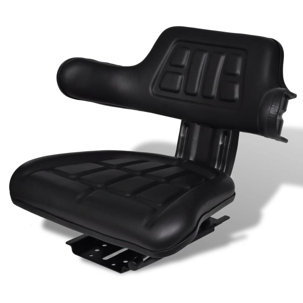 Tractor Seat With Backrest Black 210202