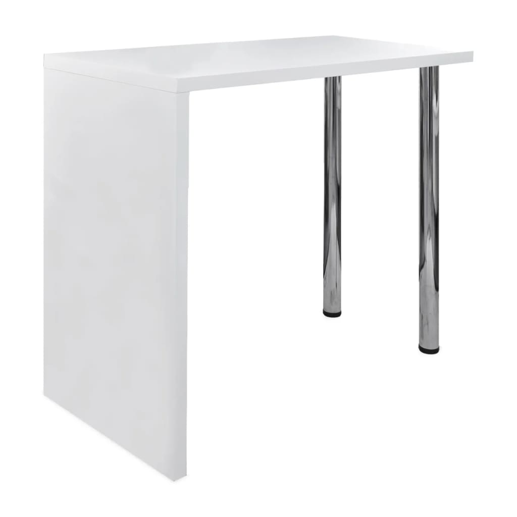 Bar Table Mdf With Steel Leg High Gloss White 240819