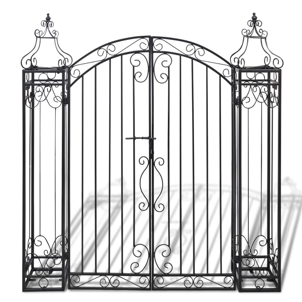 Ornamental Garden Gate Wrought Iron Black 40905