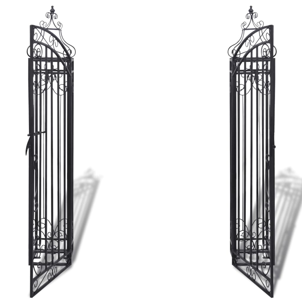 Ornamental Garden Gate Wrought Iron Black 40905
