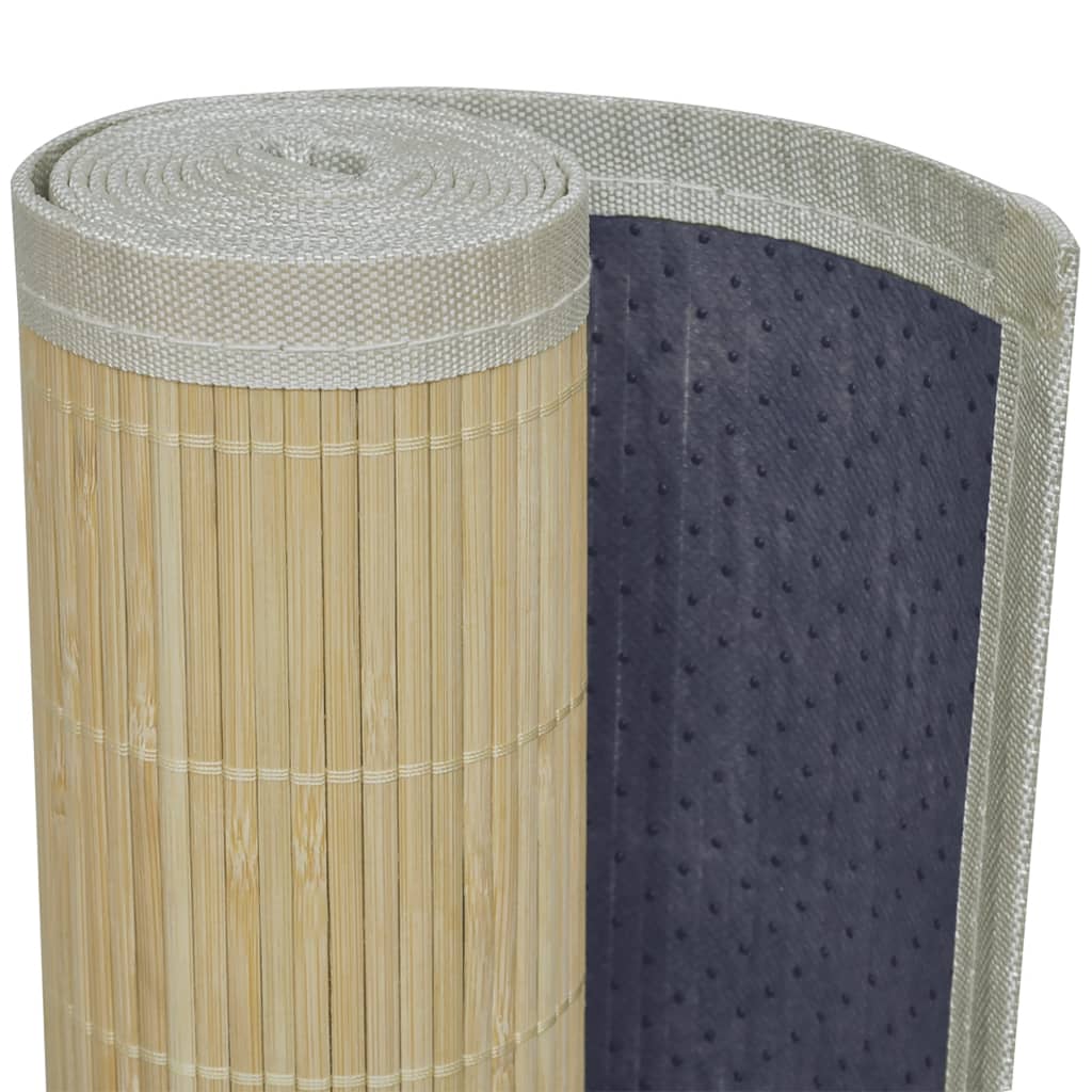 Rectangular Natural Bamboo Rug Beige 241332