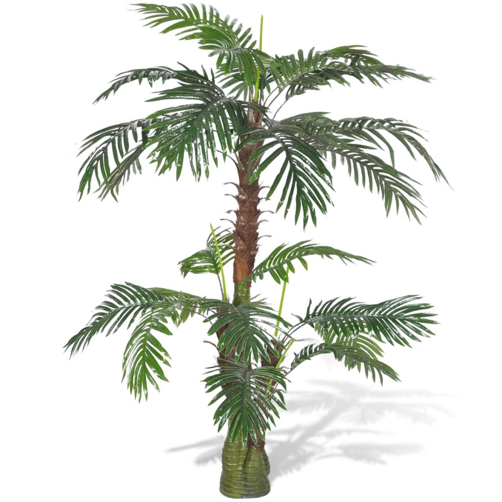 Artificial Fan Palm Tree With Pot Green 241353
