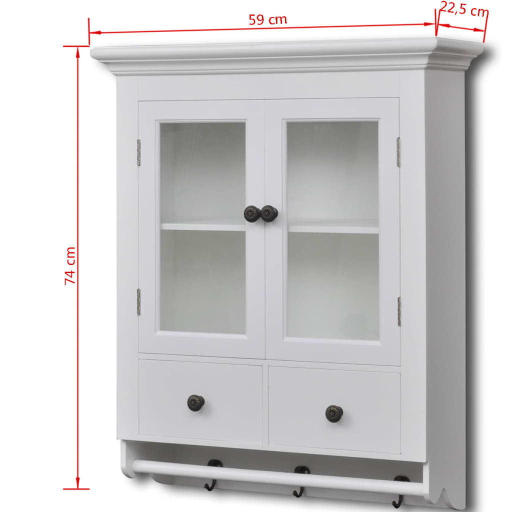 Wooden Kitchen Wall Cabinet White 241372