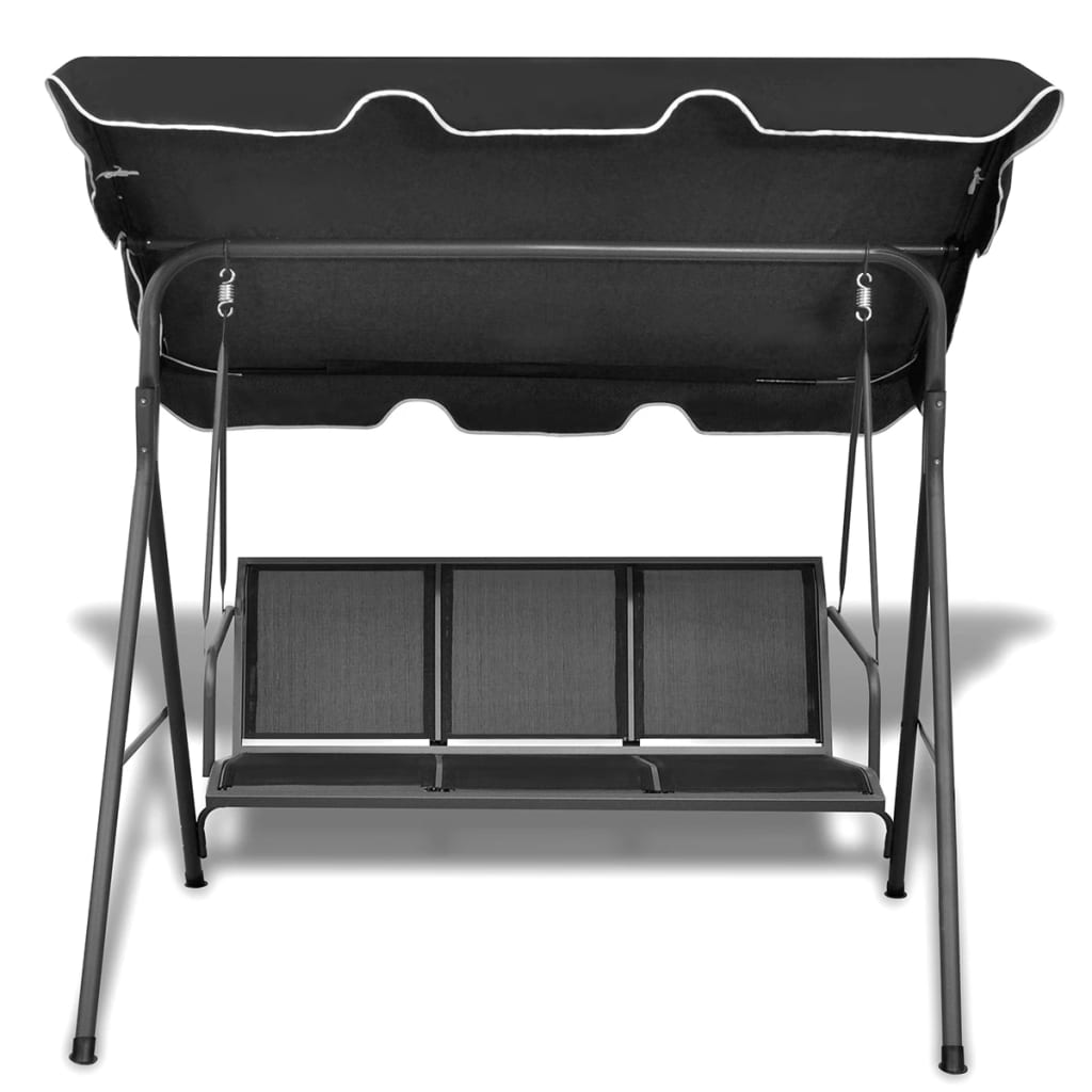Garden Swing Bench With Canopy Black 41421