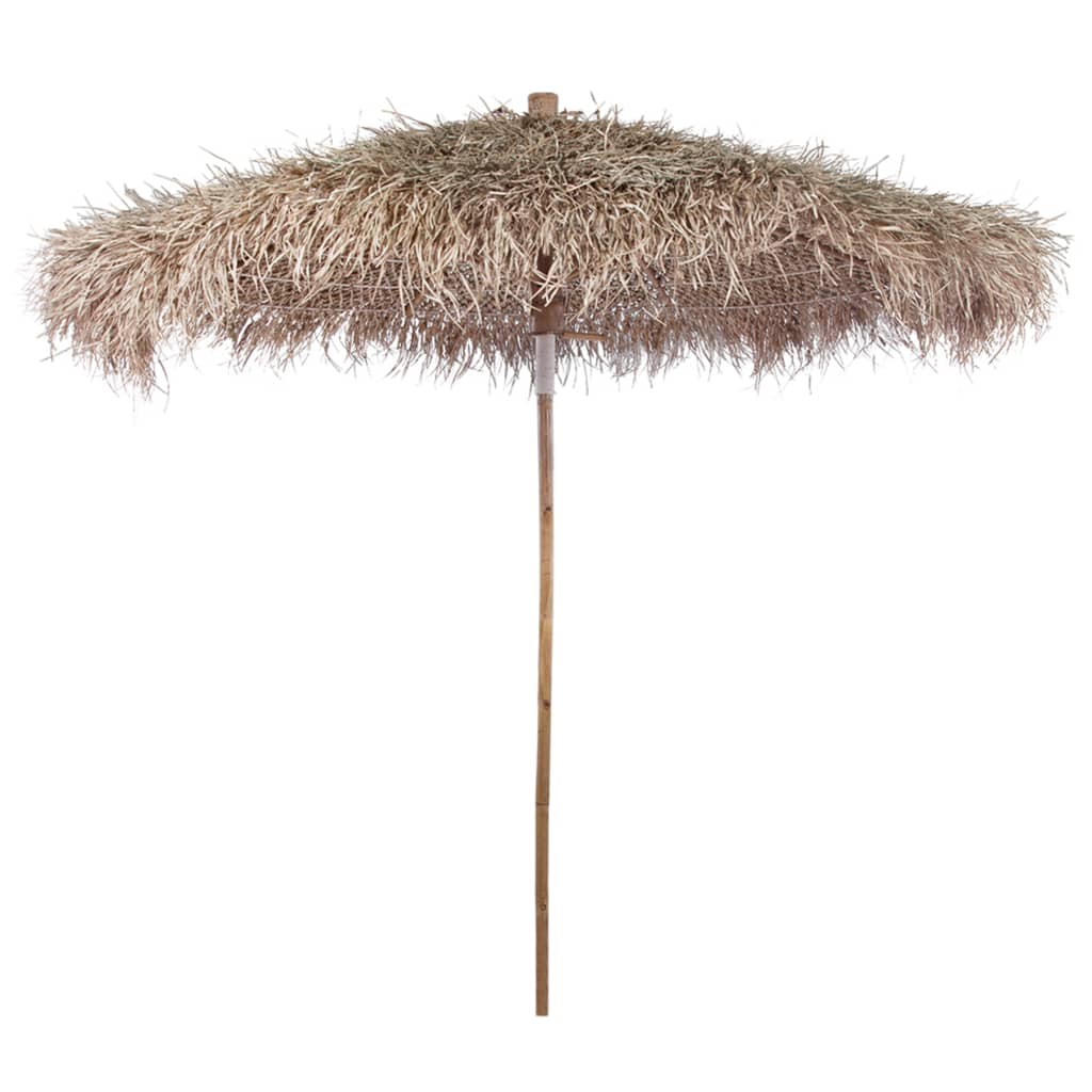 Bamboo Parasol With Banana Leaf Roof Brown 41508