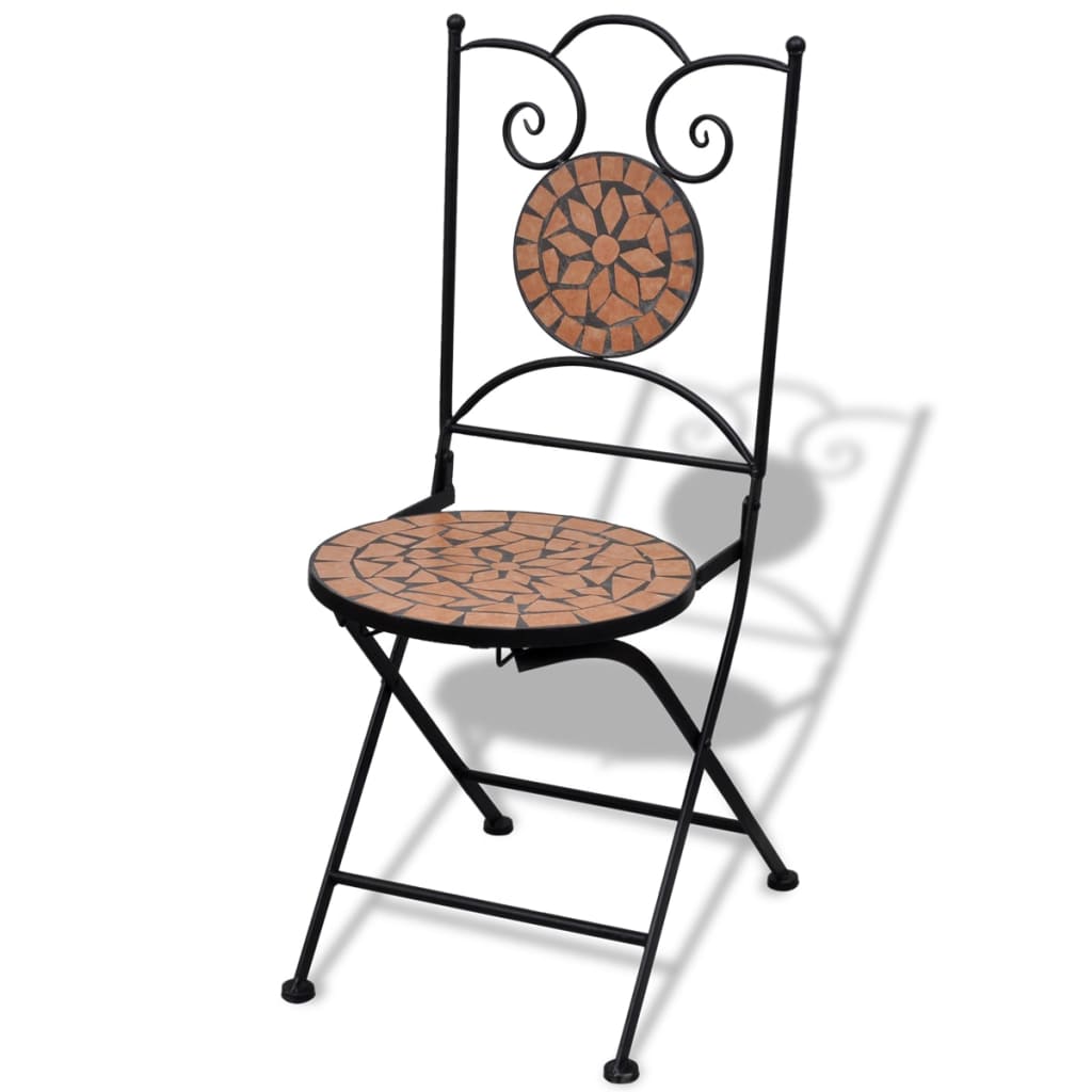 Folding Bistro Chairs Ceramic Terracotta Red 41529