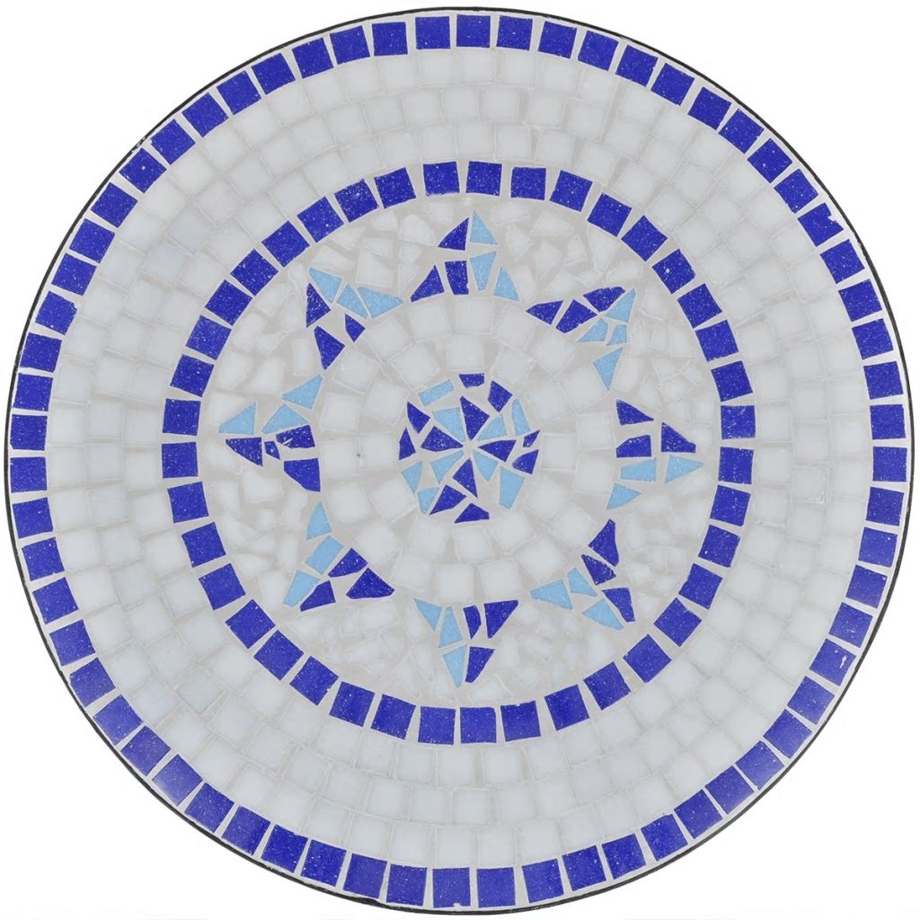 Bistro Table And White Mosaic Blue 41530