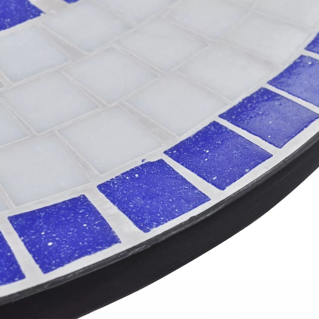 Bistro Table And White Mosaic Blue 41530