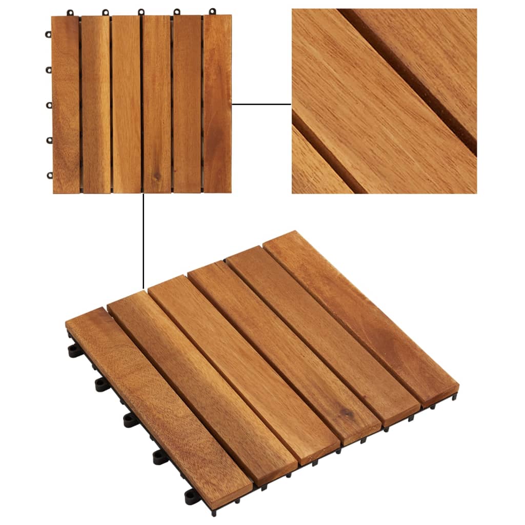 Acacia Decking Tiles Vertical Pattern Brown 41584