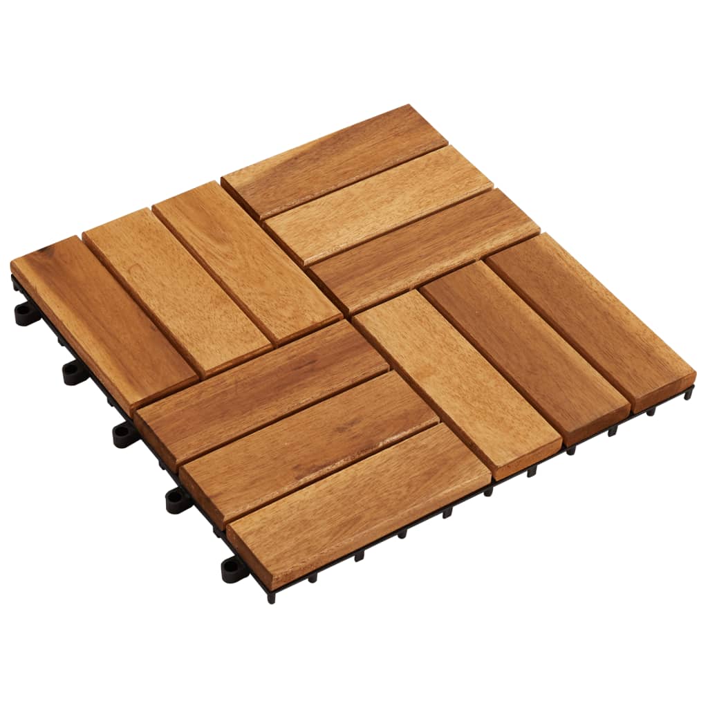 Acacia Decking Tiles Vertical Pattern Brown 41584