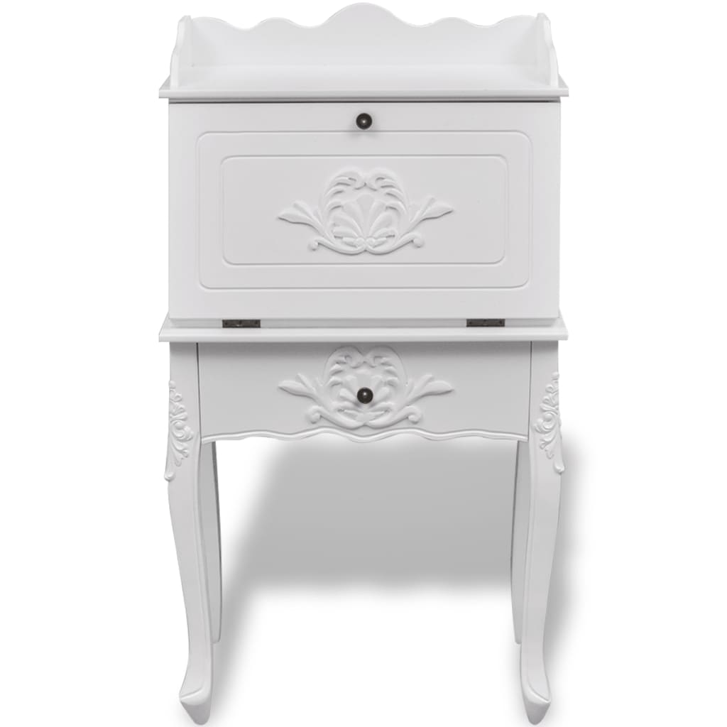 Wooden French Desk With Curved Legs And Drawers Whit 241734
