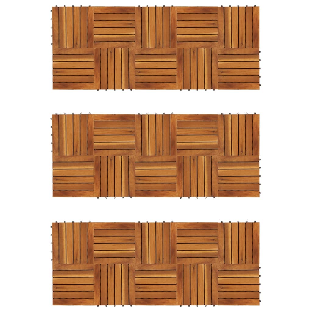 Decking Tiles Vertical Pattern Acacia Set Of Brown 271790