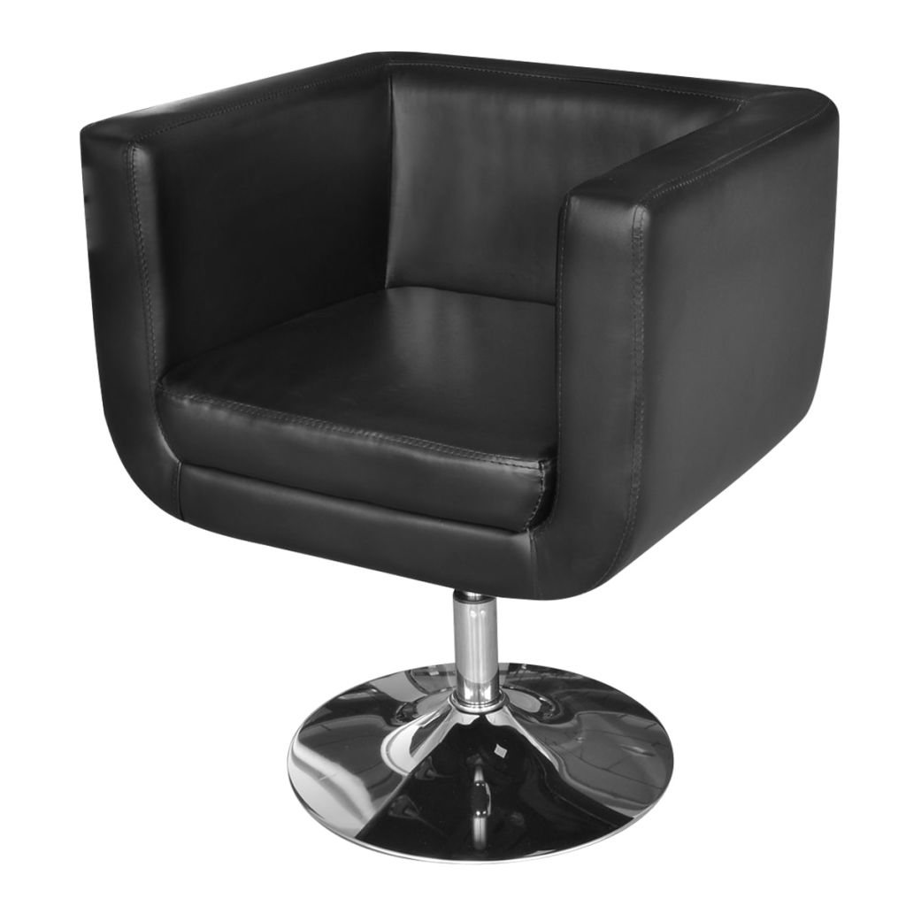 Armchair With Chrome Base Faux Leather White 241920