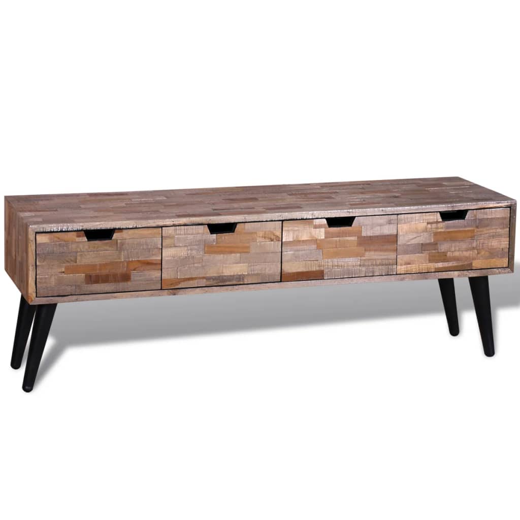 Console Tv Cabinet With Drawers Reclaimed Teak Brown 241710