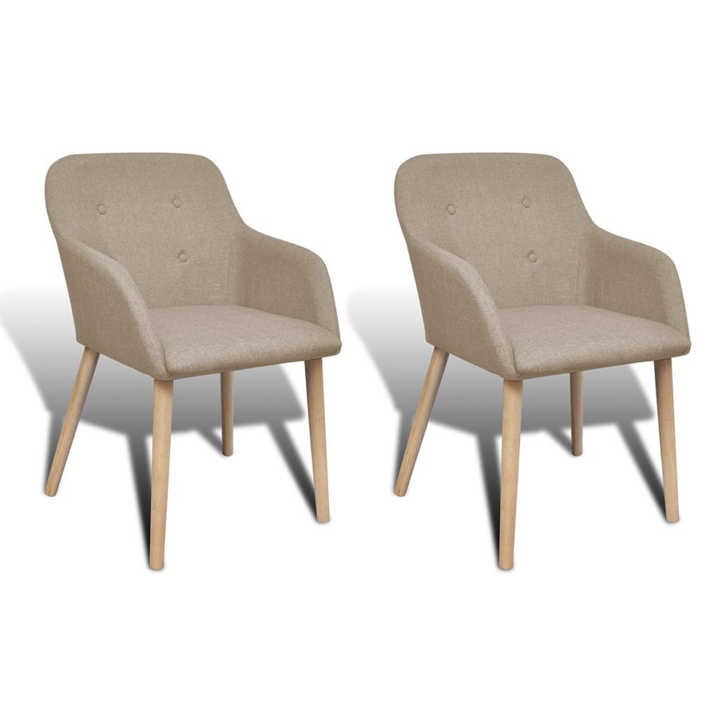 Dining Chairs Fabric Beige 241900
