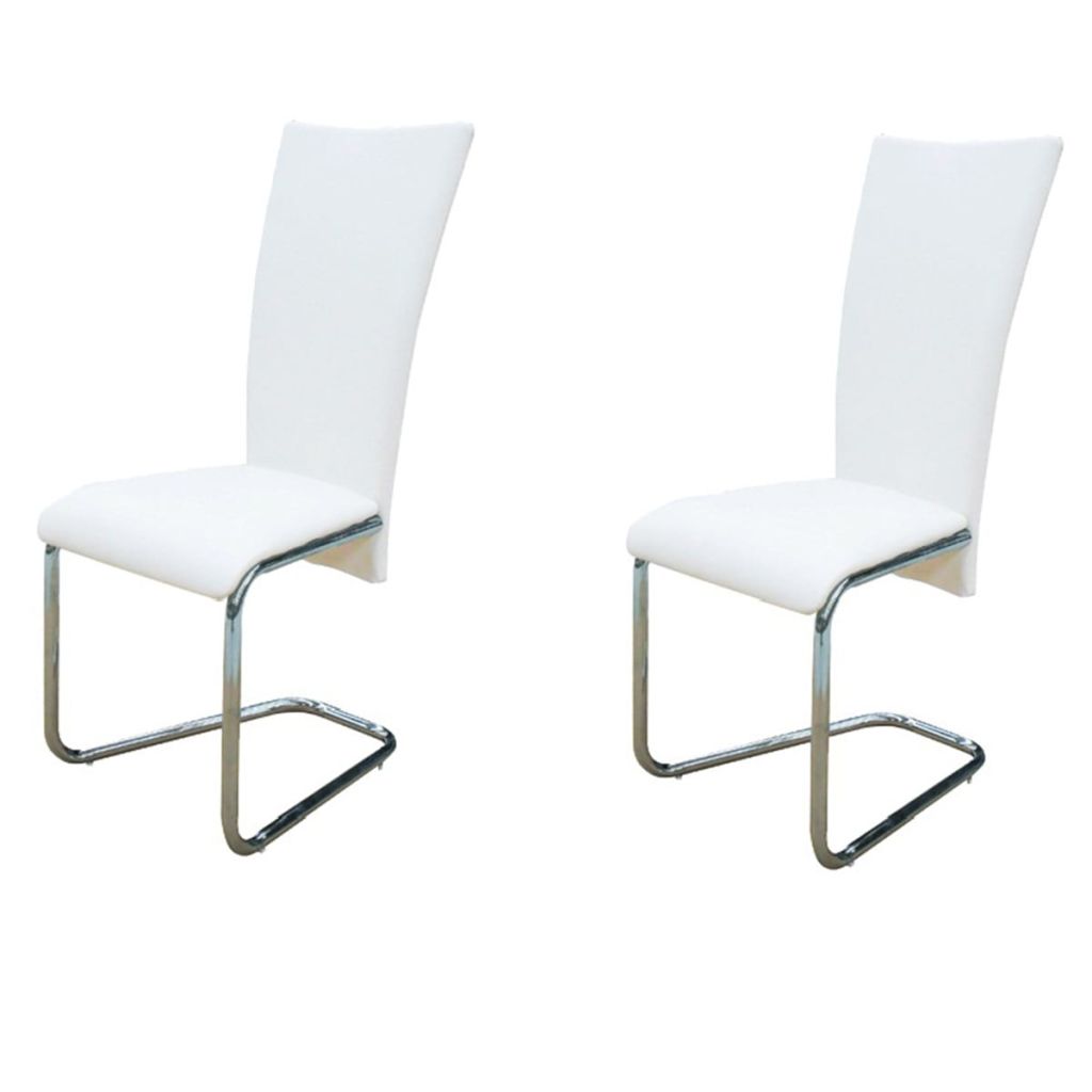 Dining Chairs Faux Leather White 241910