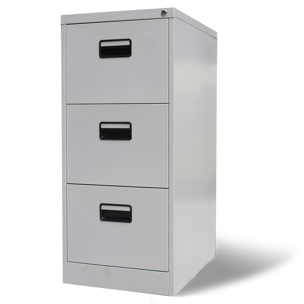 File Cabinet With Drawers Gray Steel Grey 20122