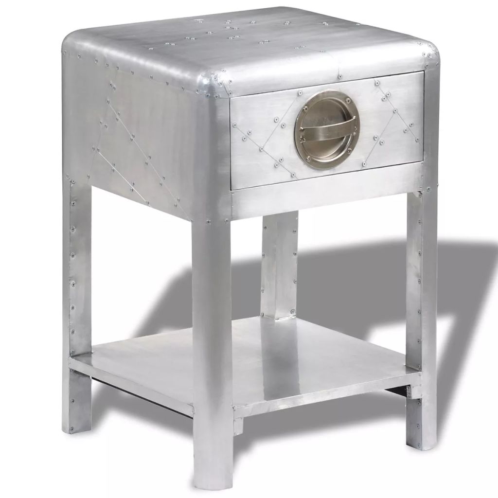 Aviator End Table With Drawer Vintage Aircra Airman 242115