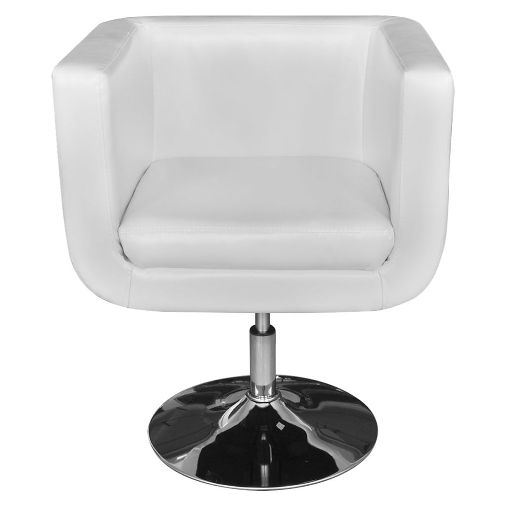 Armchairs With Chrome Base Faux Leather White 272097