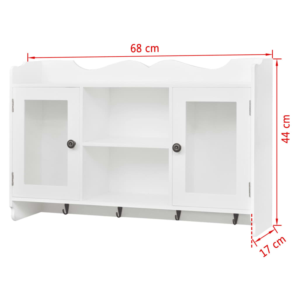 Mdf Wall Cabinet Display Shelf Book Dvd Glass Storag 242435