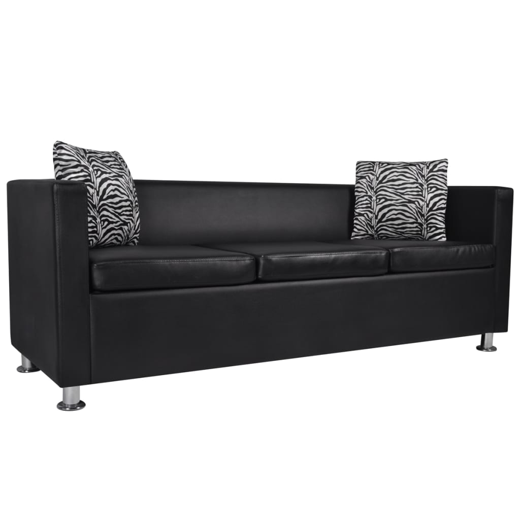Artificial Leather Seater Sofa Black 242648