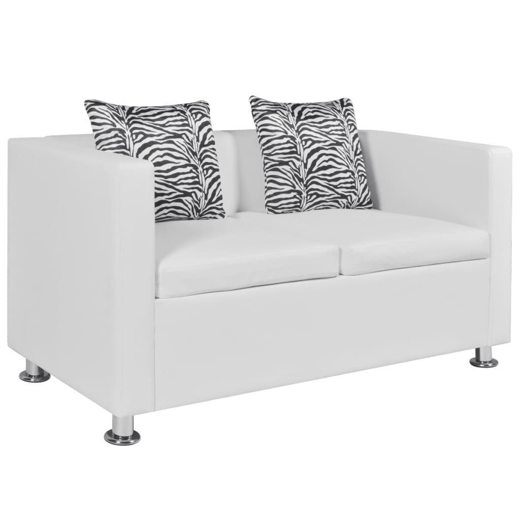 Sofa Seater Artificial Leather White 242651