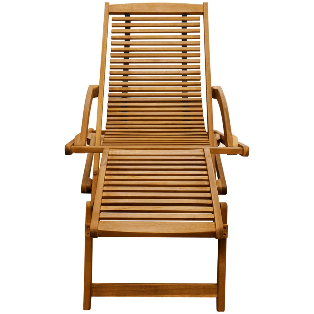 Deck Chair With Footrest Solid Acacia Wood Brown 41806