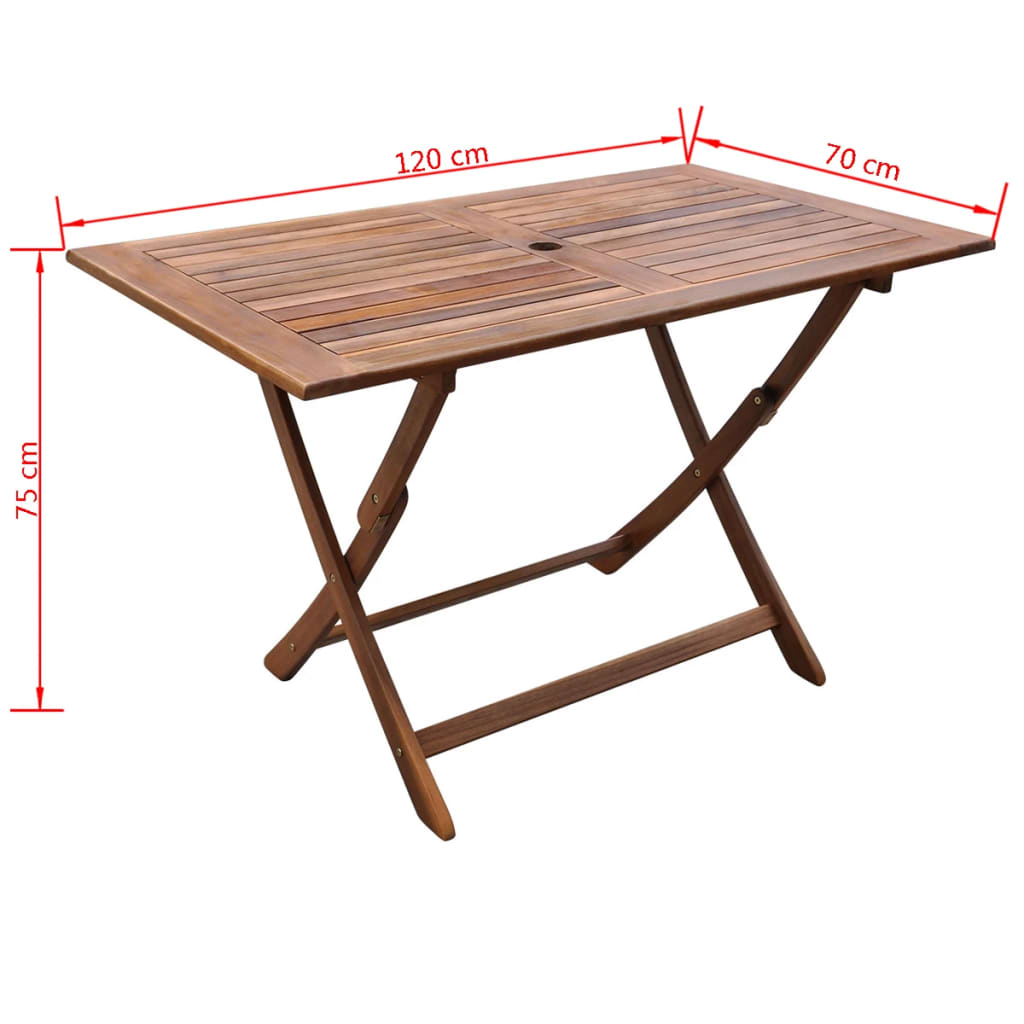 Patio Table Solid Acacia Wood Brown 41816