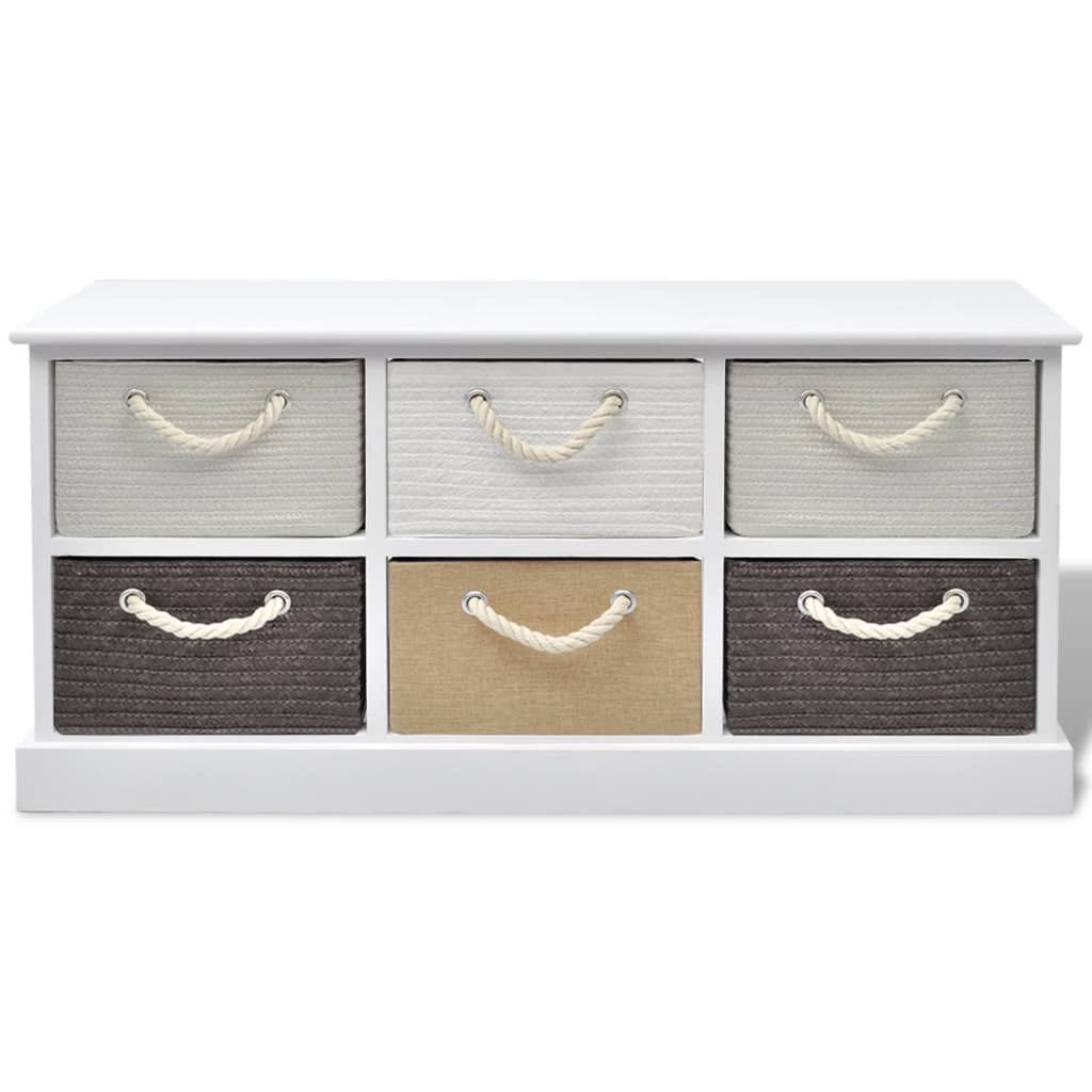 Storage Bench Drawers Wood Multicolour 242891