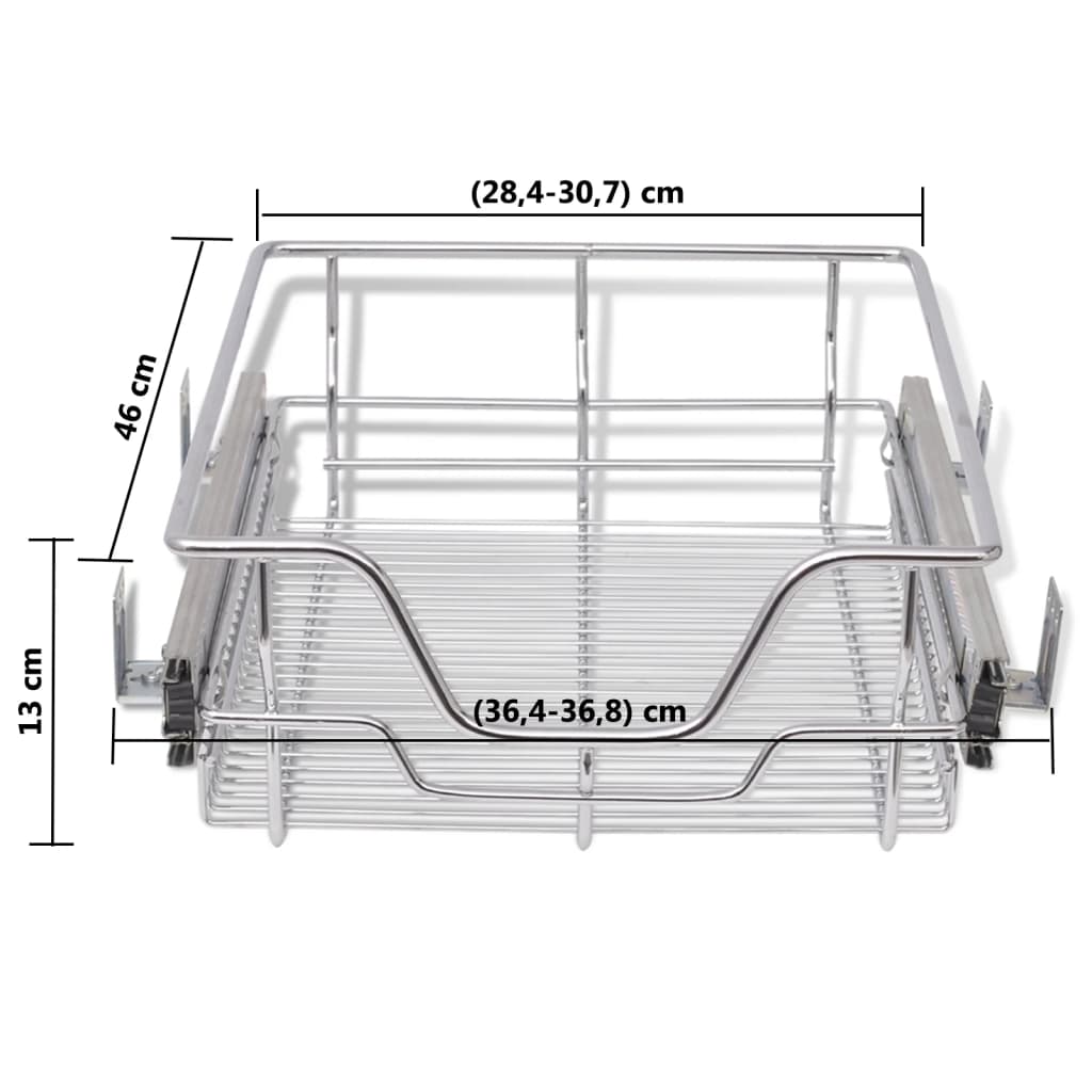 Pull Out Wire Baskets Silver 50478