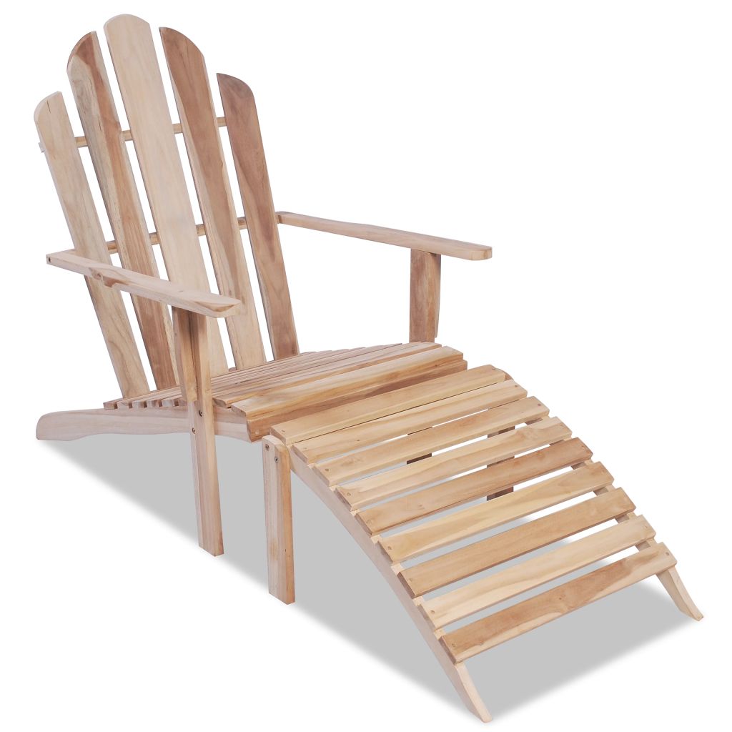 Adirondack Chair Solid Teak Wood Brown 42364
