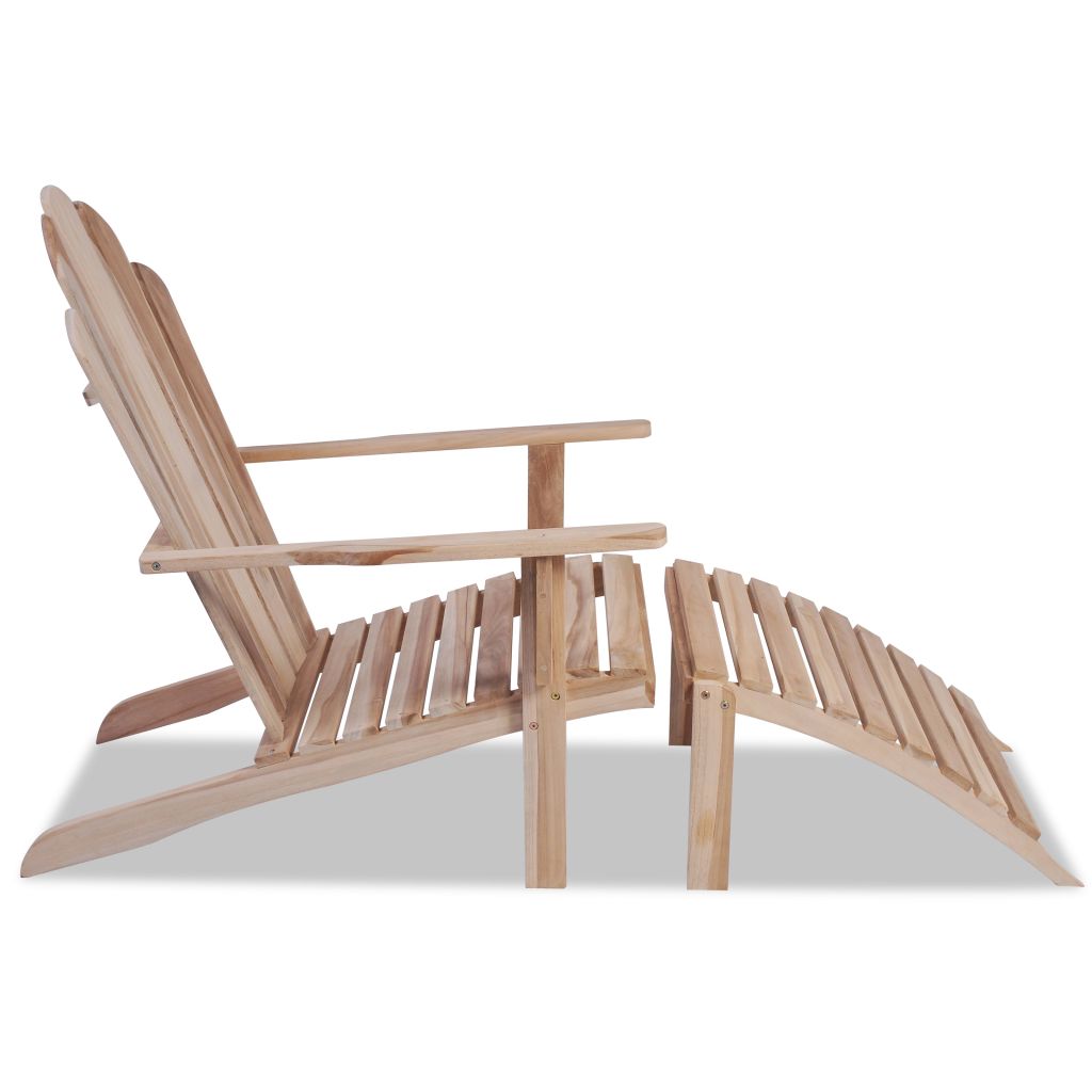 Adirondack Chair Solid Teak Wood Brown 42364