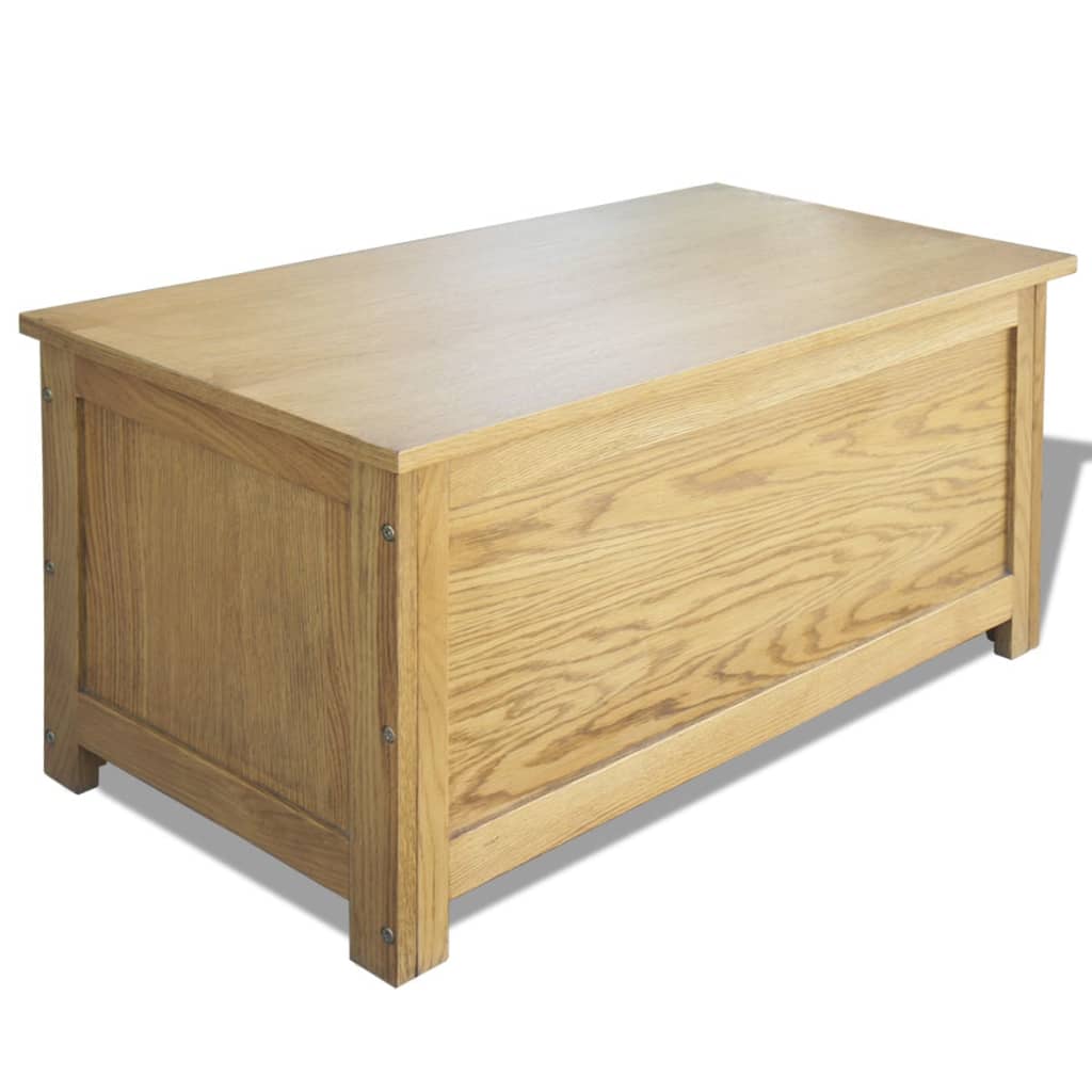 Storage Box Solid Oak Wood Brown 243189