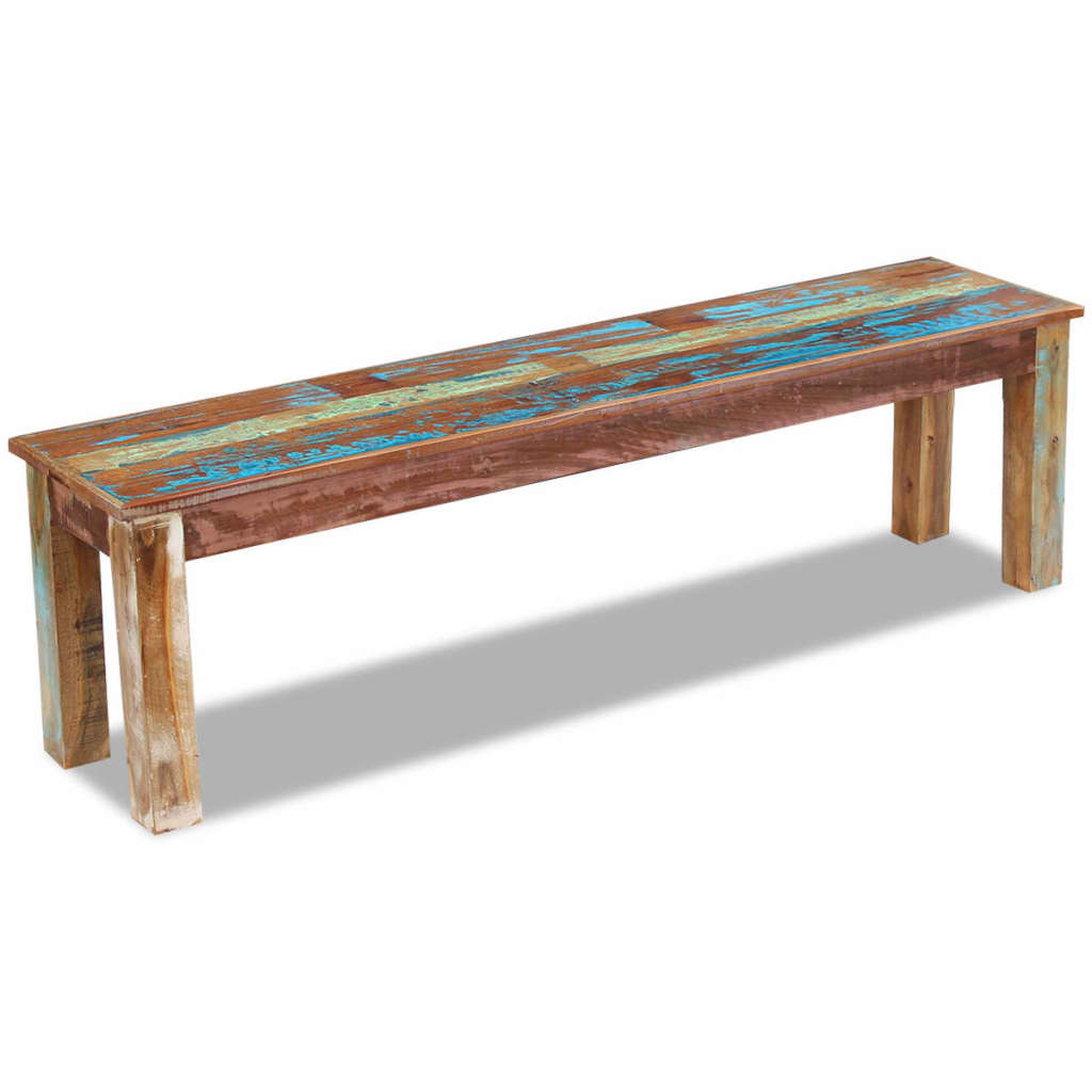 Bench Solid Reclaimed Wood Multicolour 243327