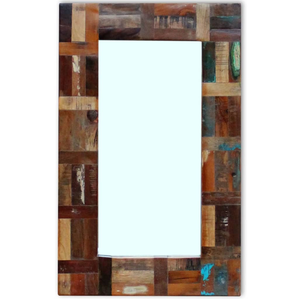 Mirror Solid Reclaimed Wood Multicolour 243329