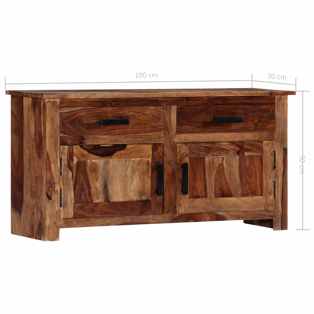 Carved Sideboard Solid Mango Wood White 247710