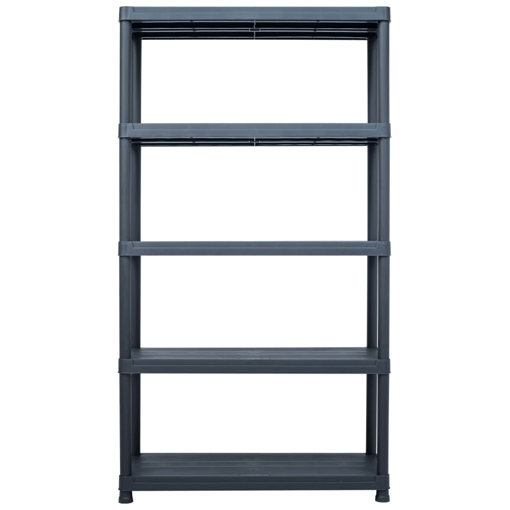 Storage Shelf Rack Plastic Black 45673