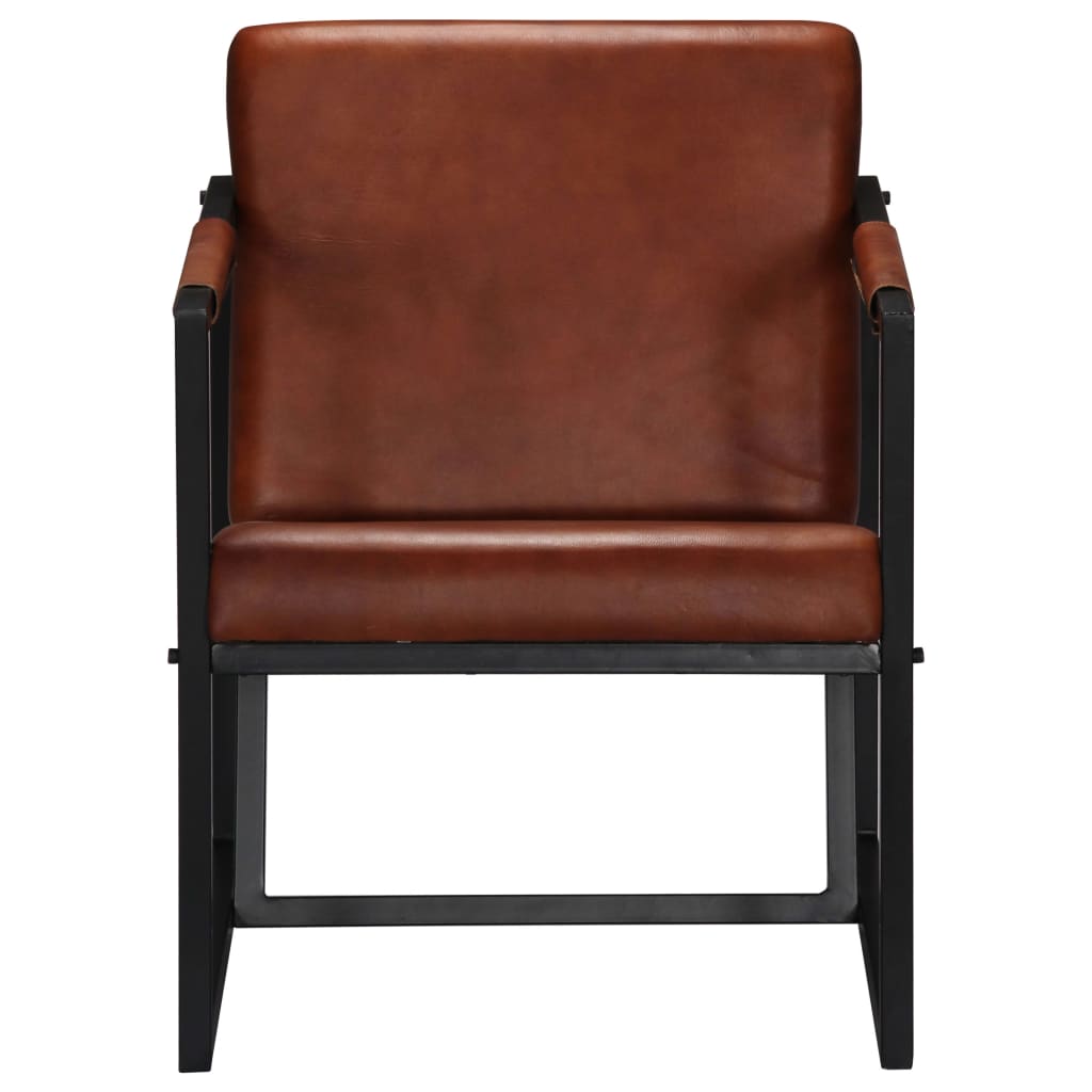 Armchair Real Leather Brown 247800