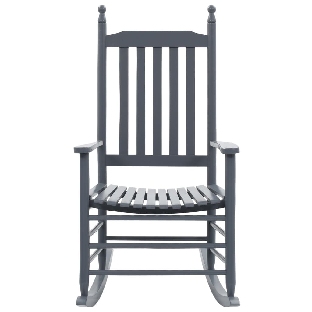 Rocking Chair With Curved Seat Gray Poplar Wood Grey 45698