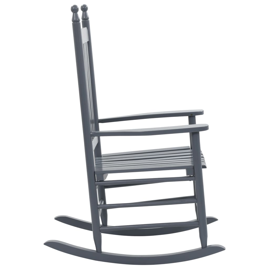 Rocking Chair With Curved Seat Gray Poplar Wood Grey 45698