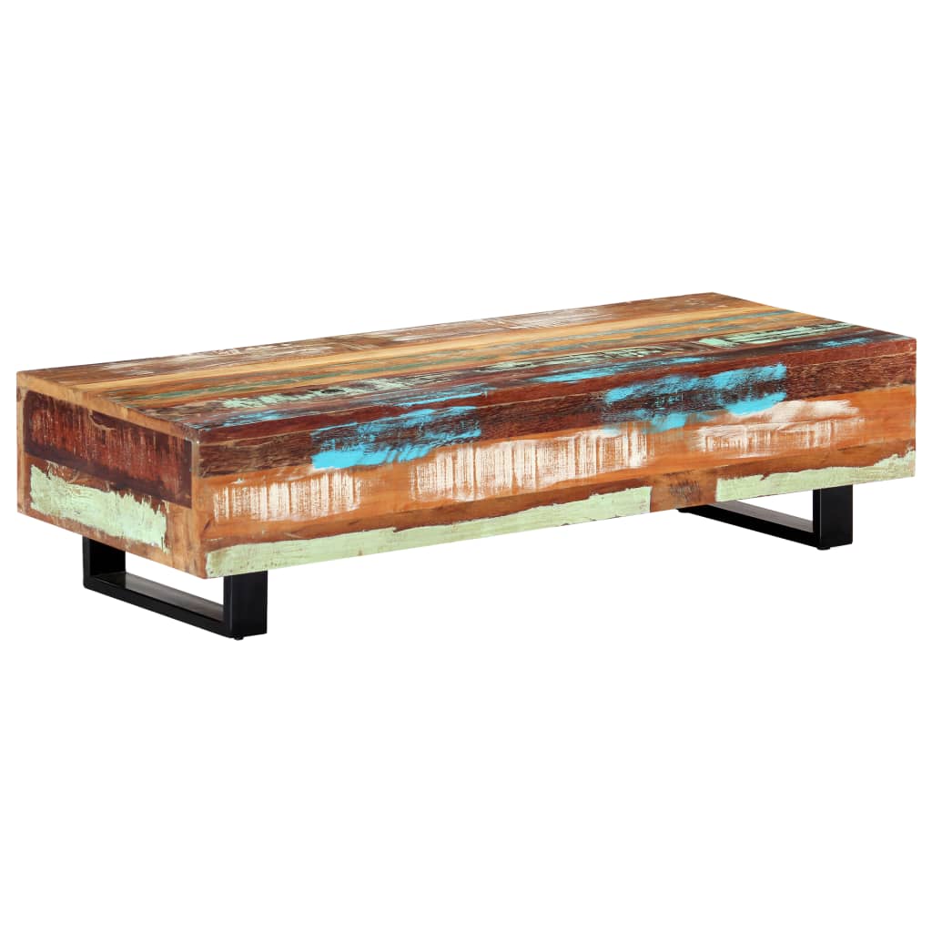 Coffee Table Solid Reclaimed Wood And Steel Brown 247912