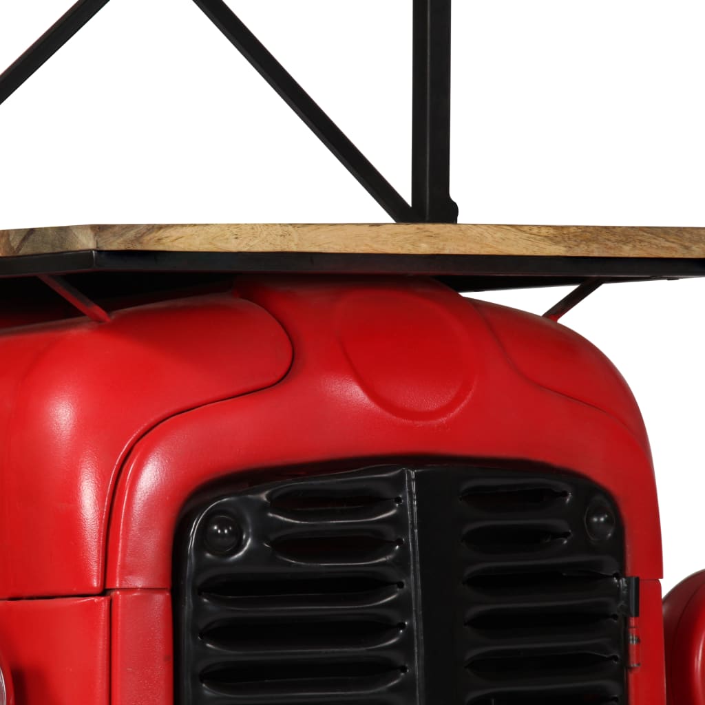 Tractor Wine Cabinet Solid Mango Wood Red 247871