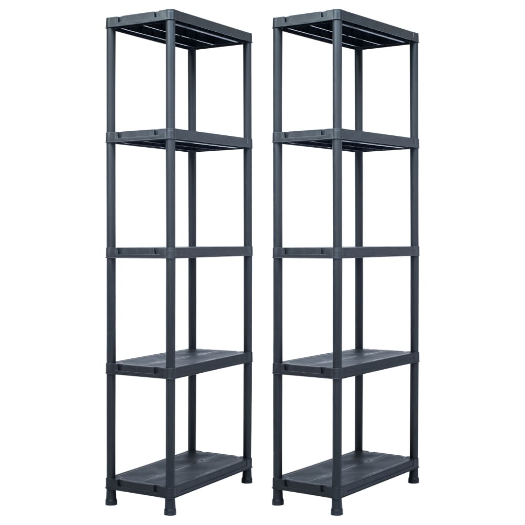 Storage Shelf Racks Plastic Black 276251