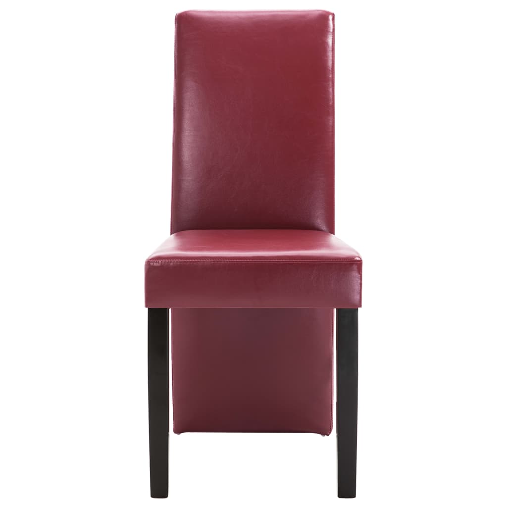Dining Chairs Wine Faux Leather Red 249194