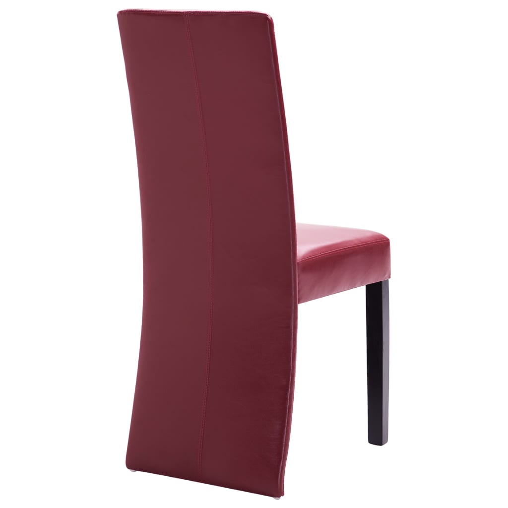 Dining Chairs Wine Faux Leather Red 249194