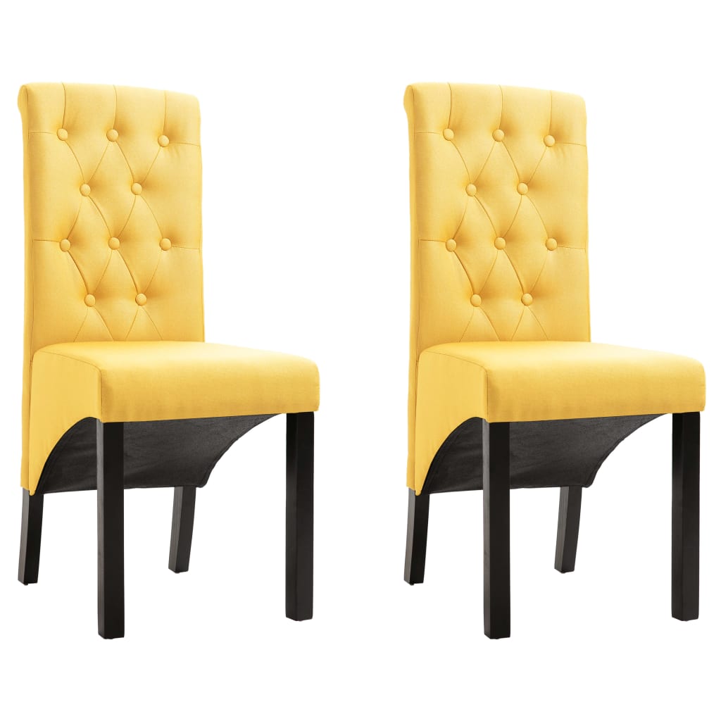 Dining Chairs Fabric Yellow 249240