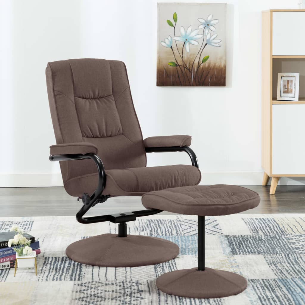 Recliner Chair With Footrest Light Gray Fabric Grey 249311