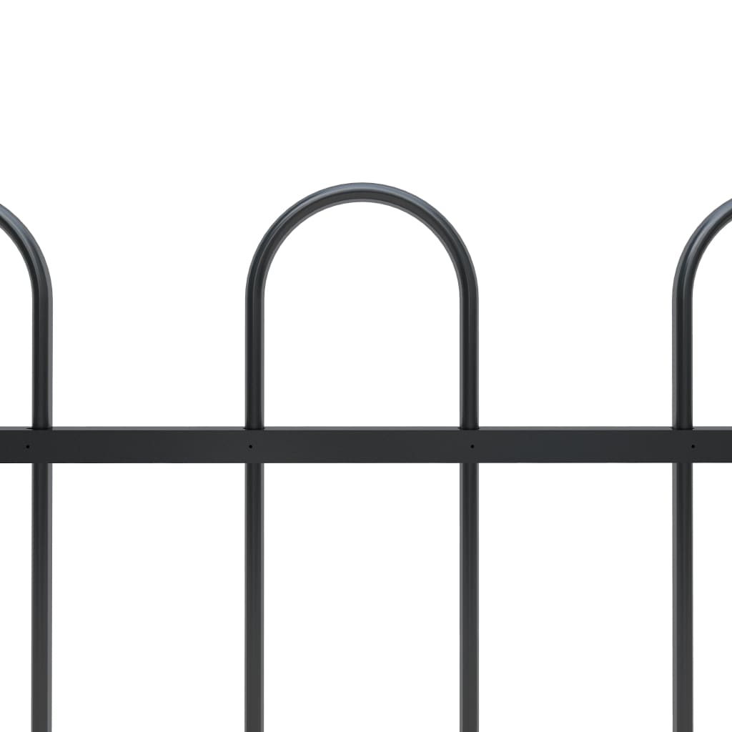 Garden Fence With Spear Top Steel Black 144930