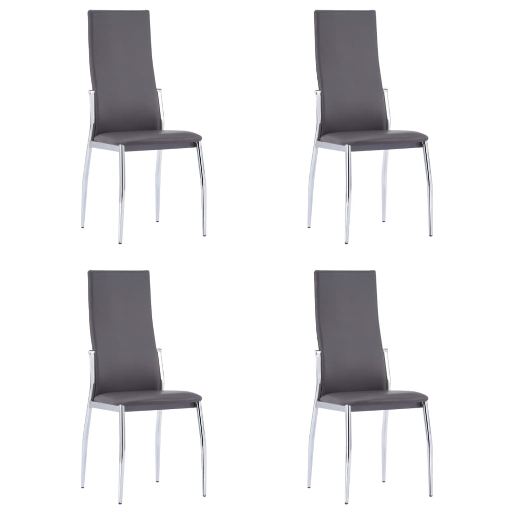 Dining Chairs Gray Faux Leather Grey 282070