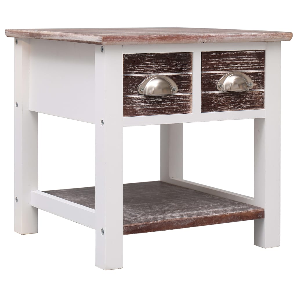 Side Table Gray Paulownia Wood Grey 284066